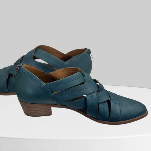 Frye Women's Ray Huarache Shootie Ankle Boots Blue, sz 9.5. Leather booties - Picture 4 of 12